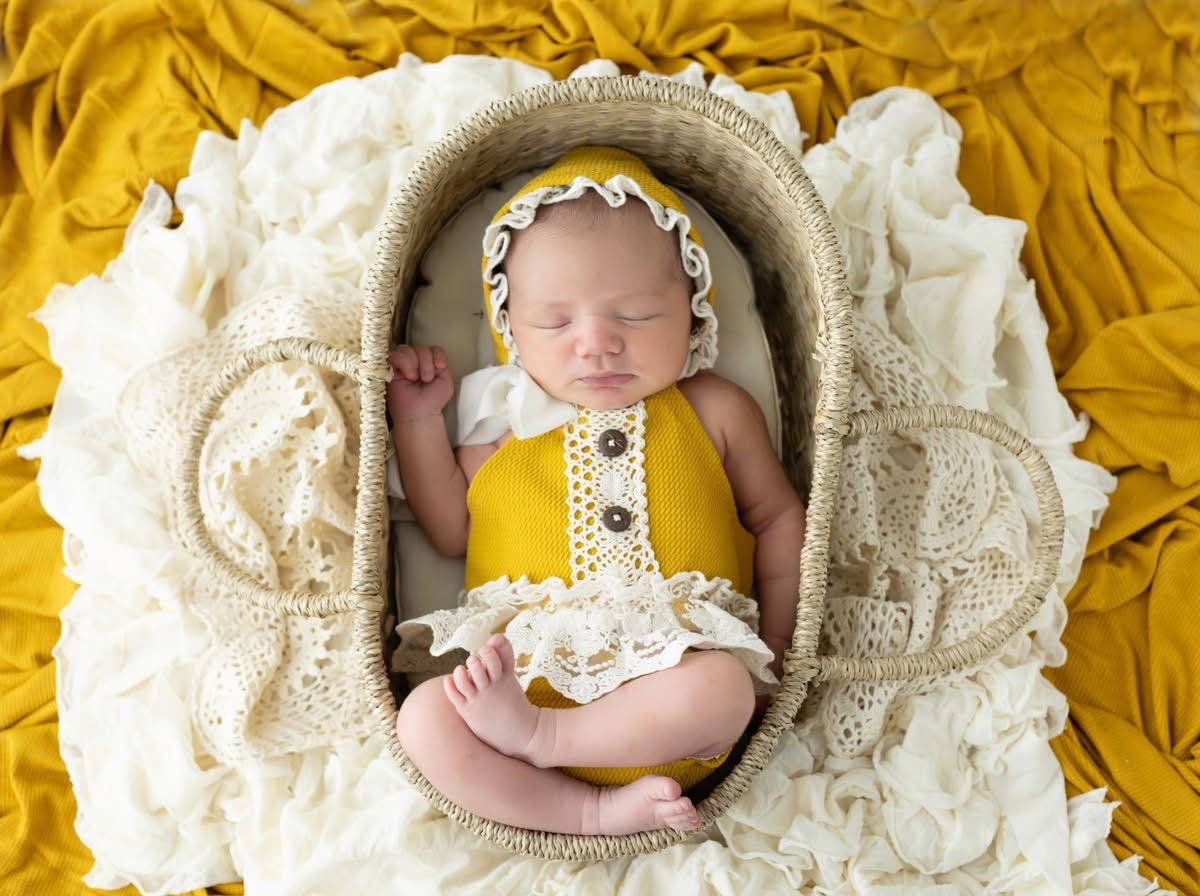Newborn Boho Dress & Bonnet, Newborn Photo Prop