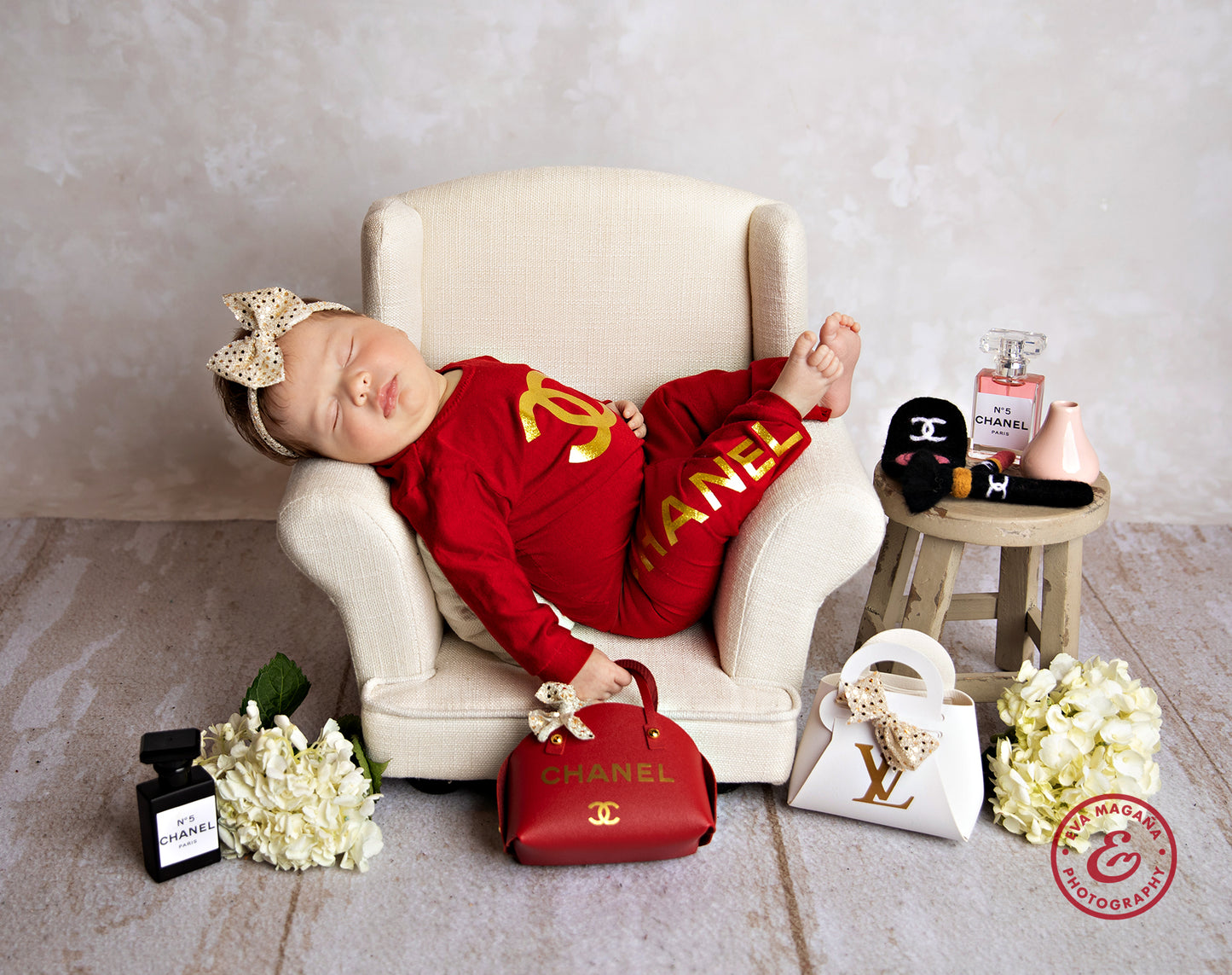 Newborn chanel inspired joggers