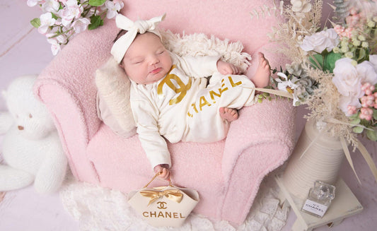 Newborn chanel inspired joggers