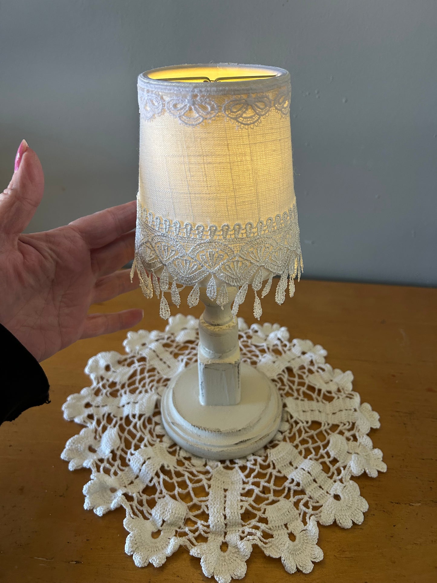Tiny Handmade Wooden Lamp | Photo Prop