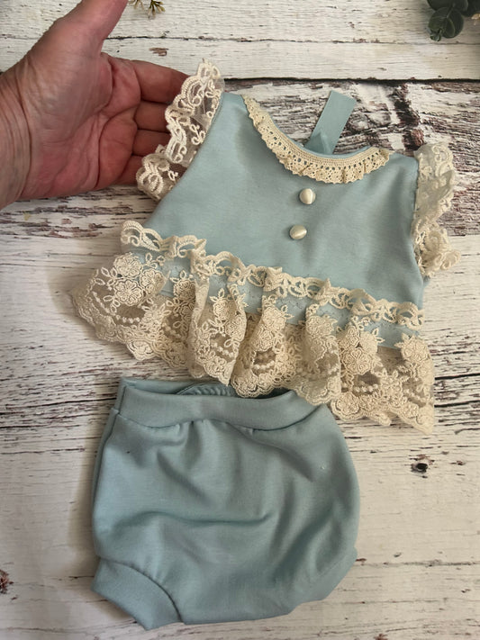 Newborn Baby Blue Set, Top and bottoms