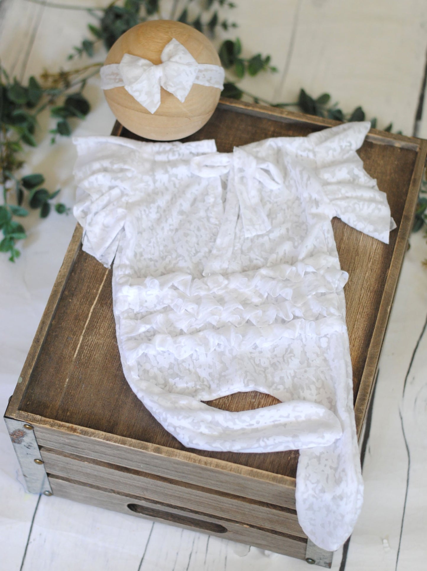 Newborn white  Romper
