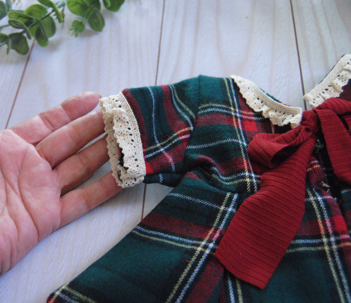 Newborn Tartan Plaid Dress Set, with or without Bonnet