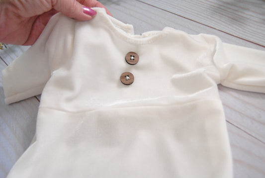 Newborn Luxury Boy Romper | Ivory