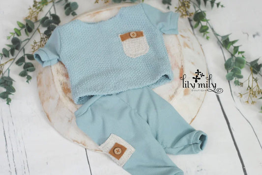 Newborn texture boy pant set