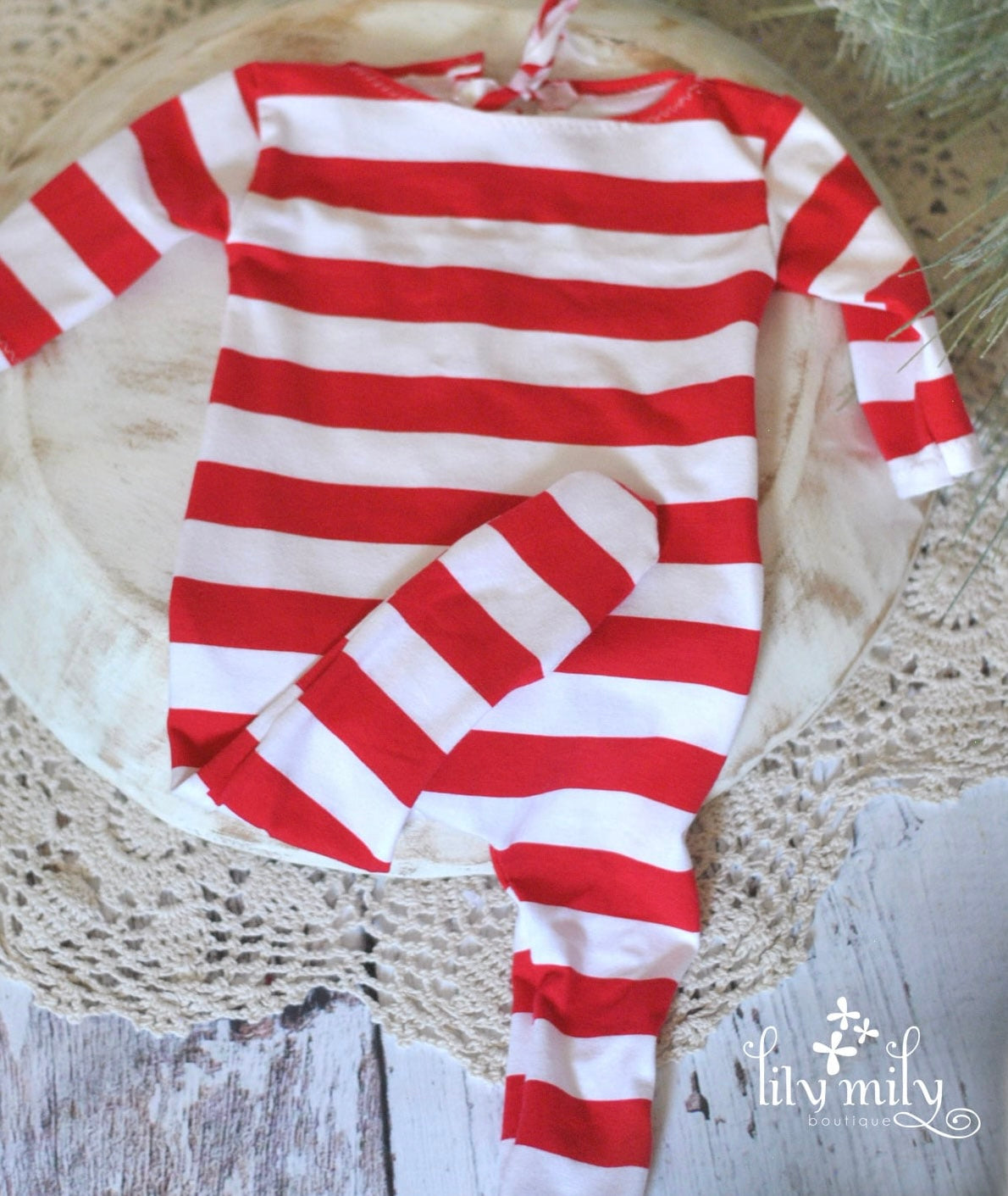 Newborn candy cane romper