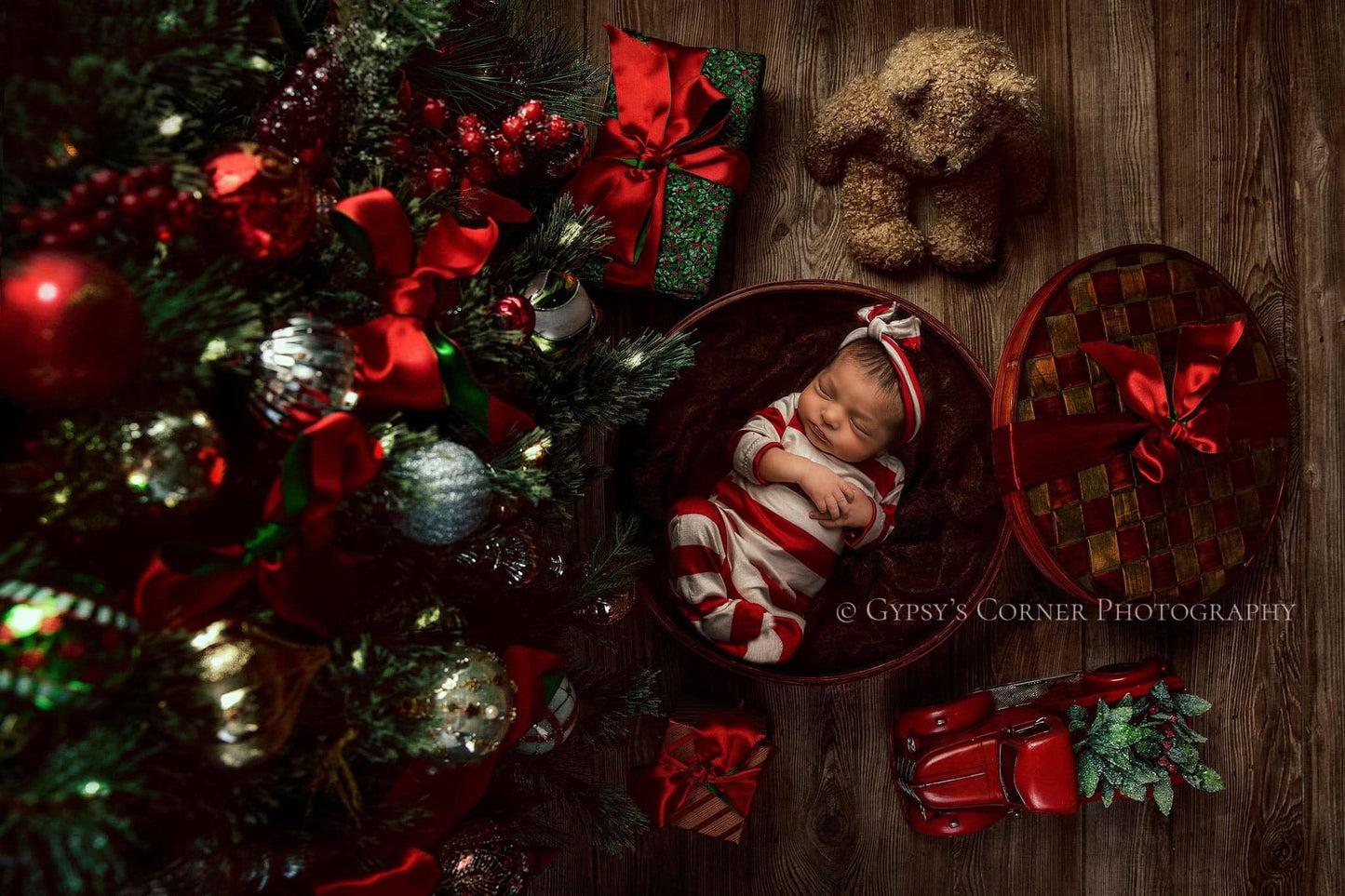 Newborn candy cane romper