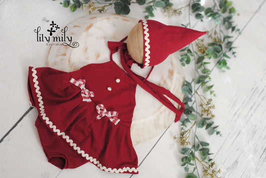 Newborn Christmas Dress | Pixie Bonnet | Photo Prop