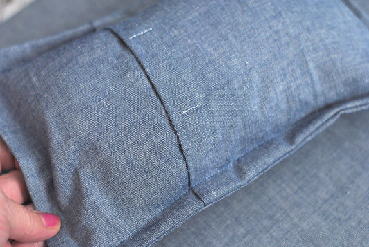 Denim Fitted Sheet, Envelope Pillow Case, Boy-Girl Photo Prop, Newborn Photography