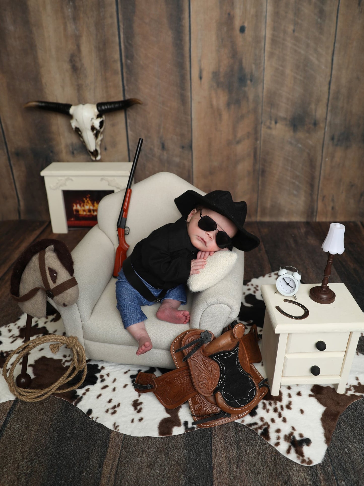 Newborn Cowboy, Dutton Ranch, Rip Outfit, Cowboy Hat, Photo Prop