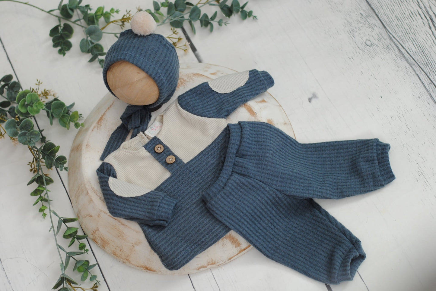 Newborn Boy | Waffle sweater knit