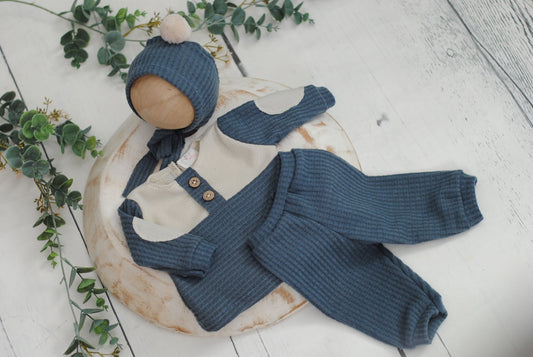 Newborn Boy | Waffle sweater knit