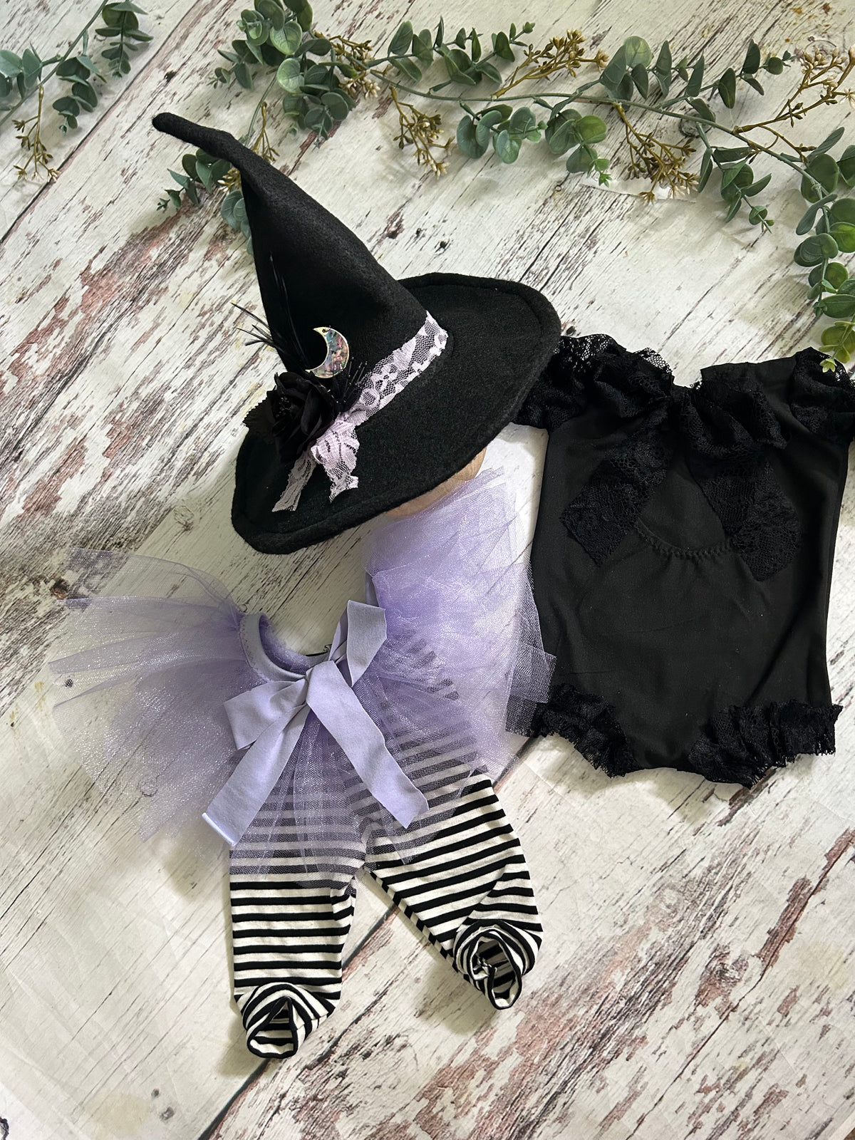 Newborn Witch, Halloween Props, Hat and outfit