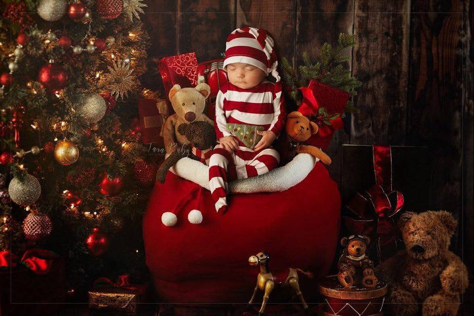 Newborn candy cane romper