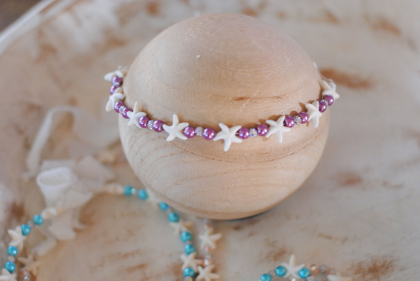 Starfish Beaded Headband | Handmade Photo Prop