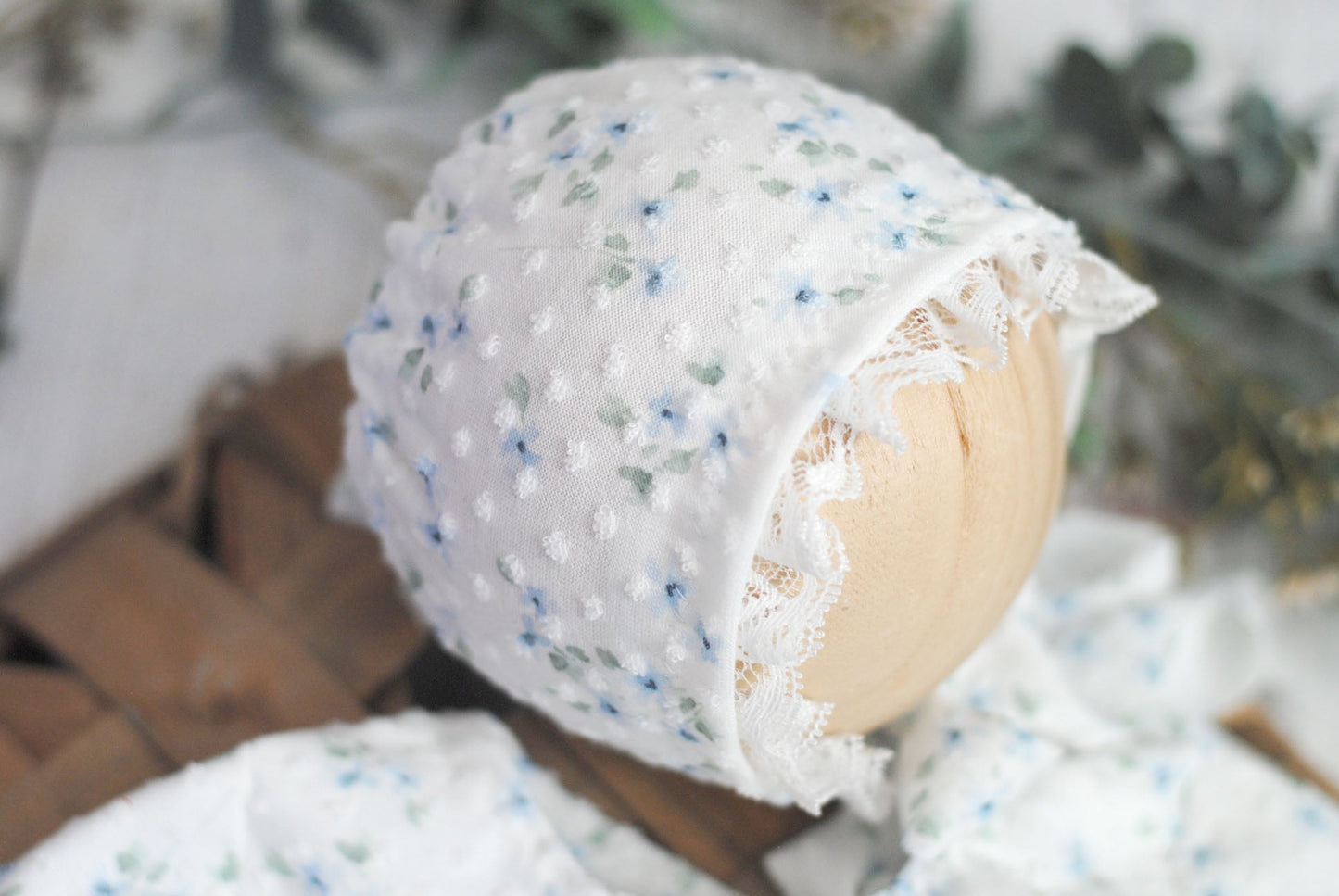 Newborn Pajamas, Swiss dots, White and Blue Floral, Going Home Outfit, First Photo Session.