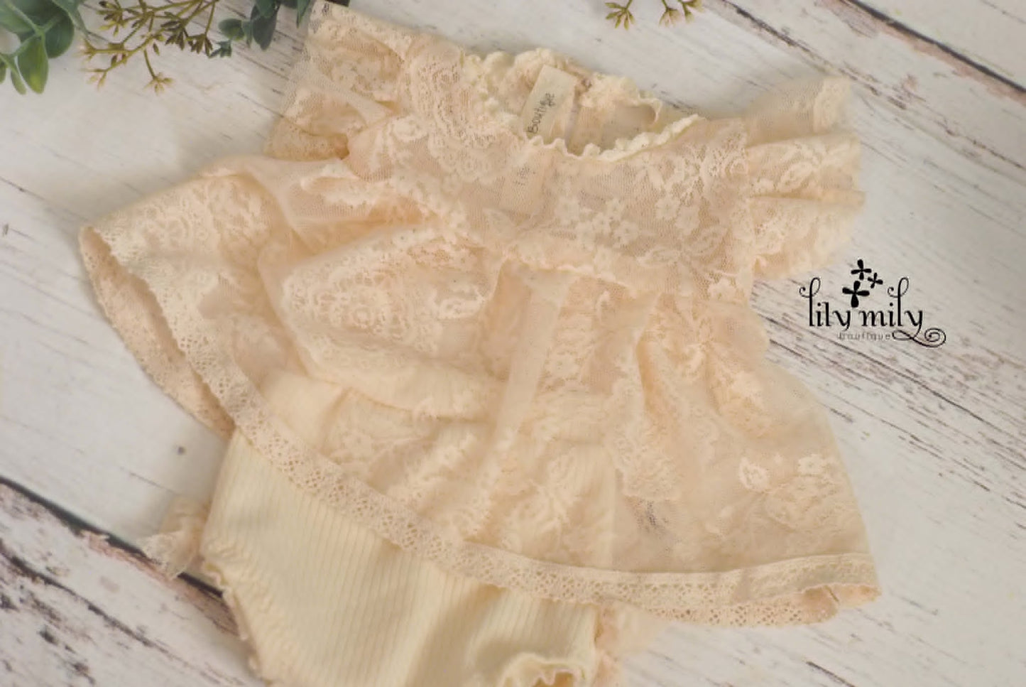 Newborn Lace dress boho lace print, soft and stretchy