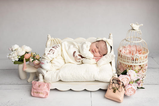 Newborn | Black or Cream jogger and purse, Photo Prop