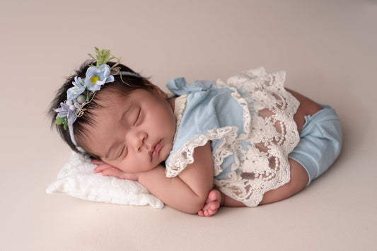 Newborn Baby Blue Set, Top and bottoms