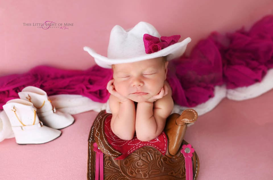 Newborn Cowgirl, Rodeo Outfit and Hats
