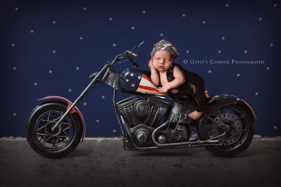 Newborn Biker Chaps, Vest, Doo rags, Boy, Girl Photo Prop.