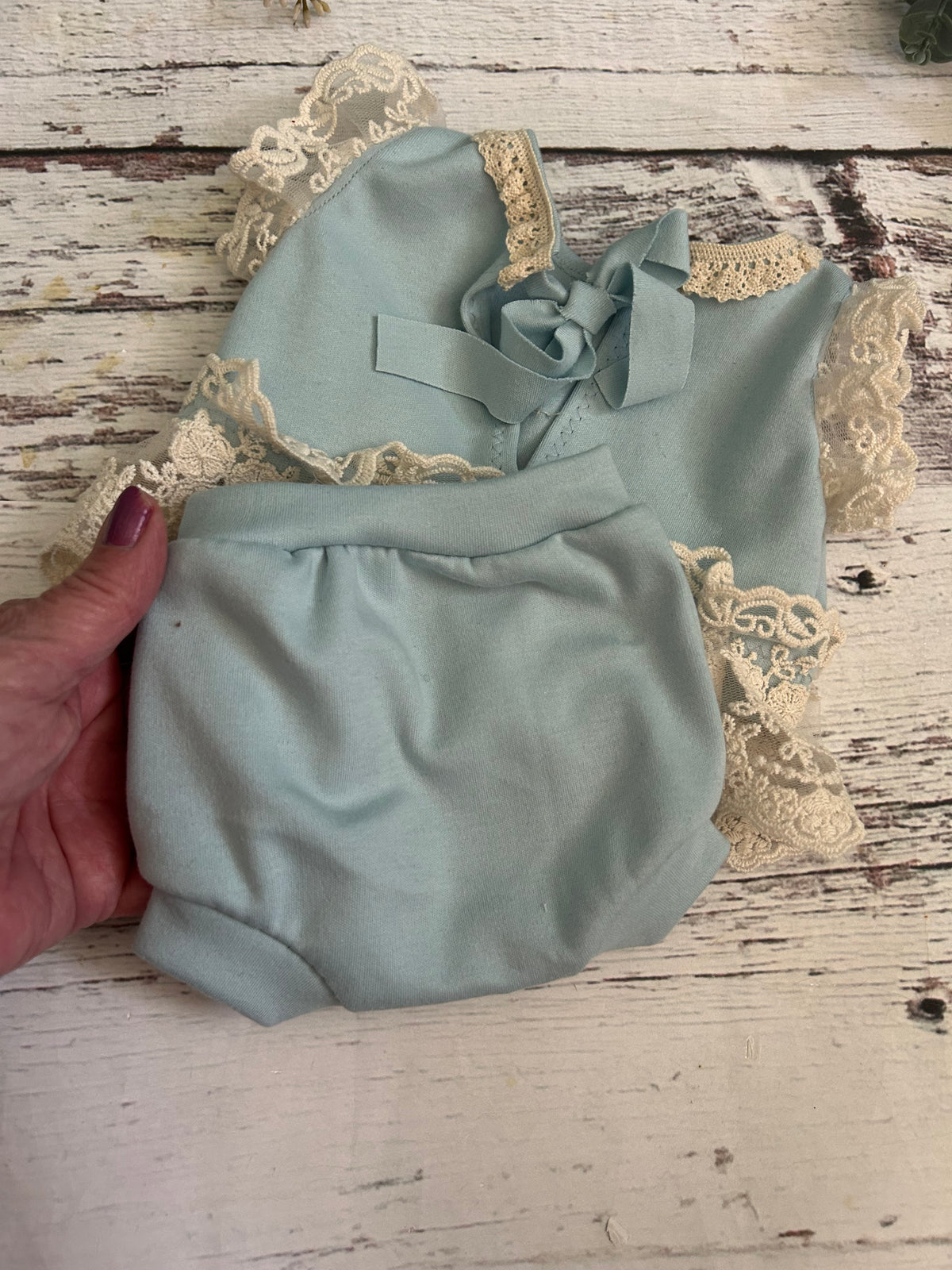 Newborn Baby Blue Set, Top and bottoms
