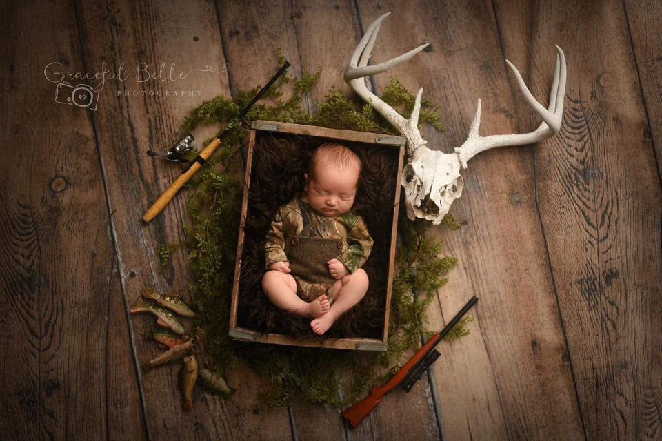 Newborn Fisherman | Photo Prop, fishing pole, vest and pants.