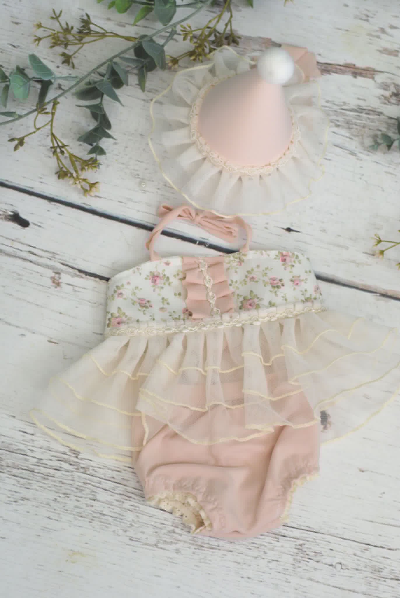 Newborn Summer Dress, with Party Hat