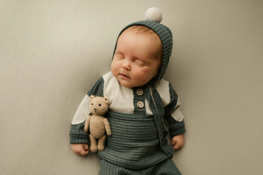 Newborn Boy | Waffle sweater knit