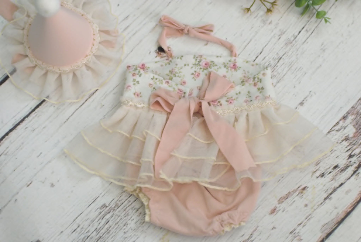 Newborn Summer Dress, with Party Hat