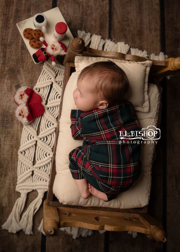 Plaid Pjs, Newborn, Christmas Pajamas, Photo Prop, Baby Boy/Girl.