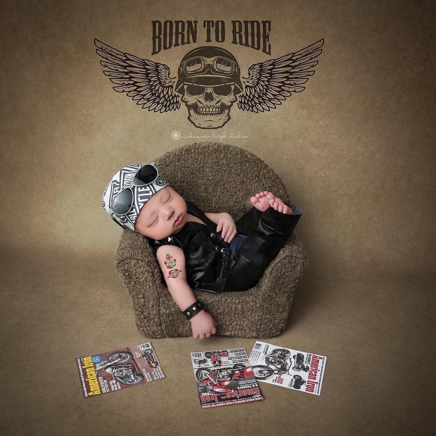 Newborn Biker Chaps, Vest, Doo rags, Boy, Girl Photo Prop.
