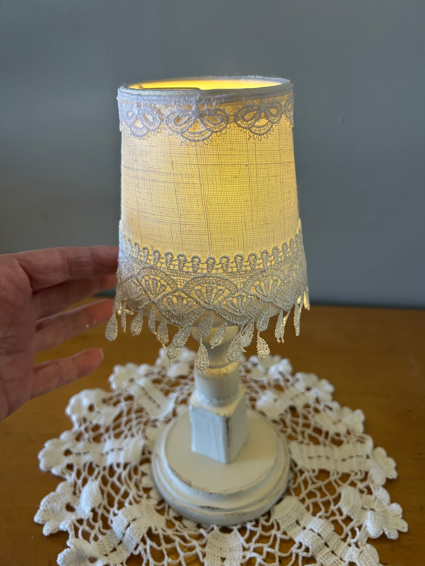 Tiny Handmade Wooden Lamp | Photo Prop