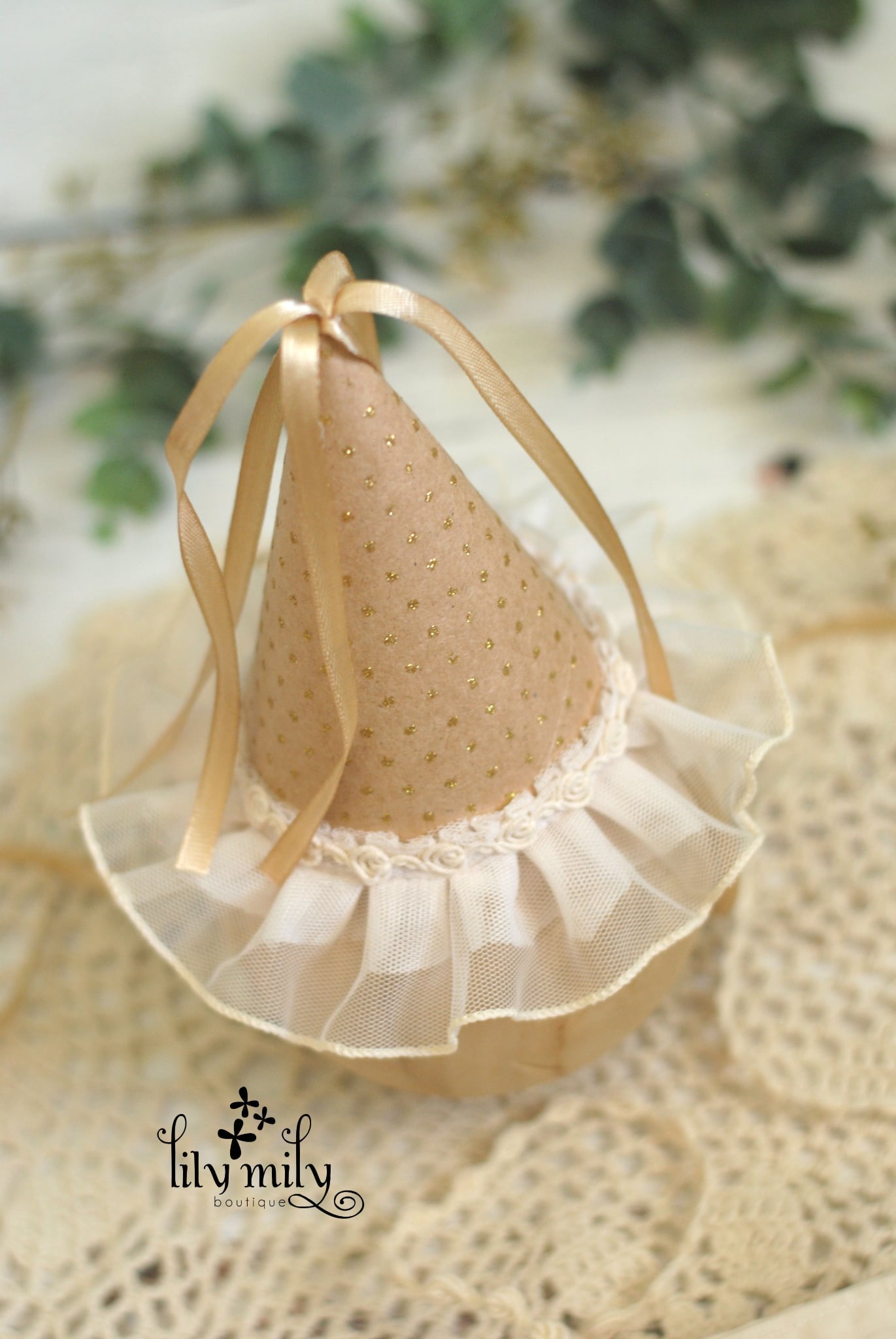 Silly Goose on the loose, newborn embroidery dress set with party hat to match