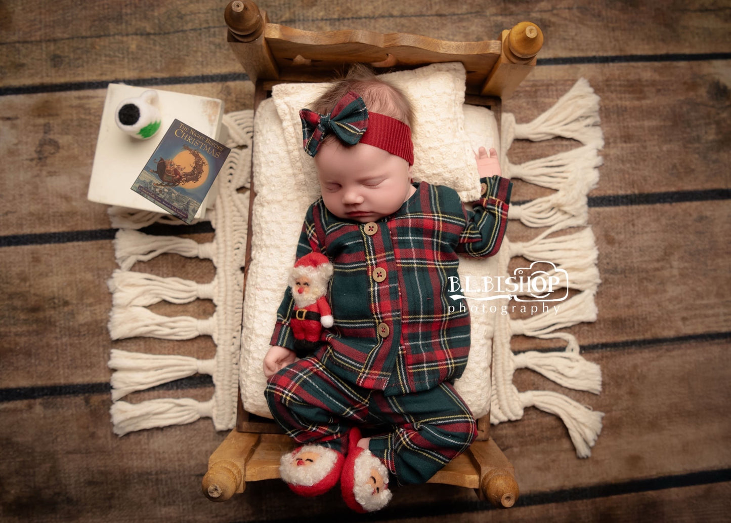 Plaid Pjs, Newborn, Christmas Pajamas, Photo Prop, Baby Boy/Girl.