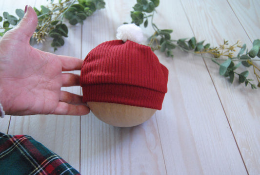Newborn Tartan Plaid Overall, and Pom hat hat to match.