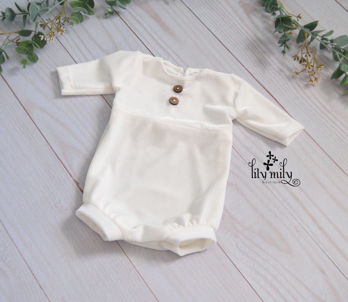 Newborn Luxury Boy Romper | Ivory