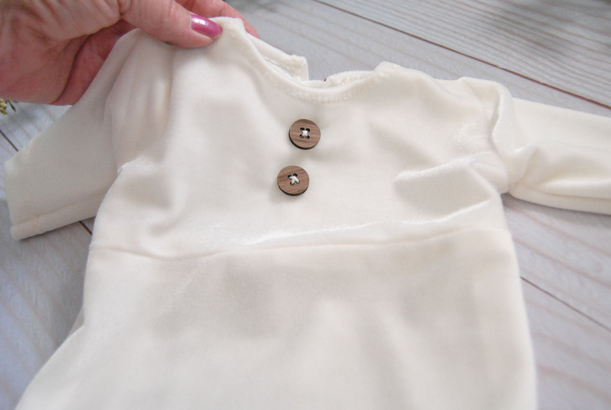 Newborn Luxury Boy Romper | Ivory