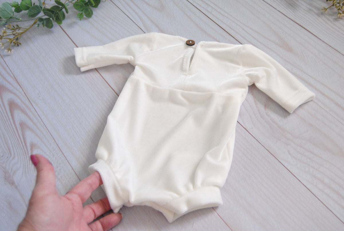 Newborn Luxury Boy Romper | Ivory