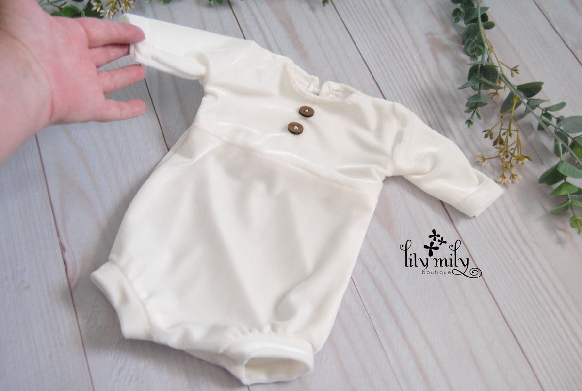 Newborn Luxury Boy Romper | Ivory