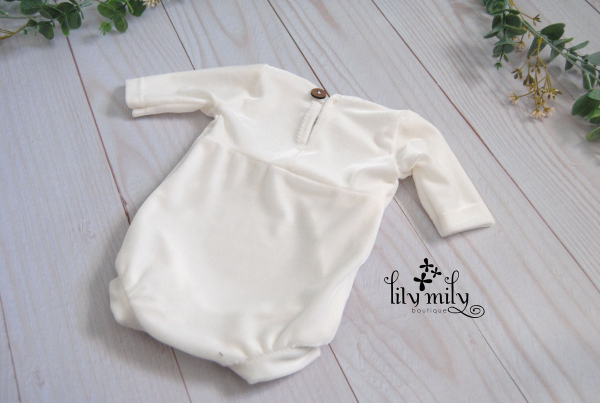 Newborn Luxury Boy Romper | Ivory