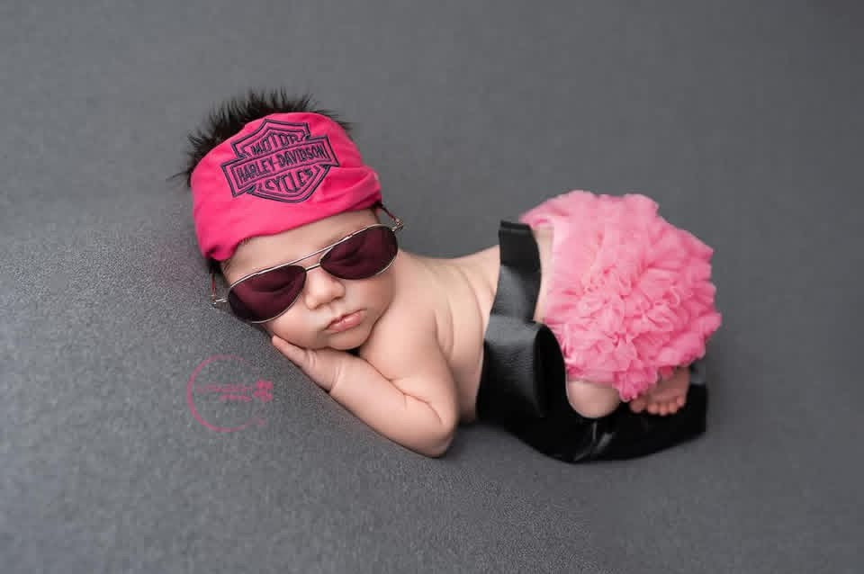 Newborn Biker Chaps, Vest, Doo rags, Boy, Girl Photo Prop.