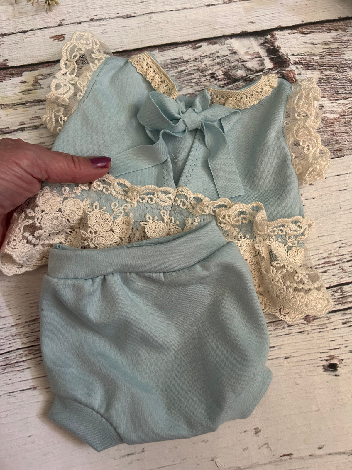 Newborn Baby Blue Set, Top and bottoms