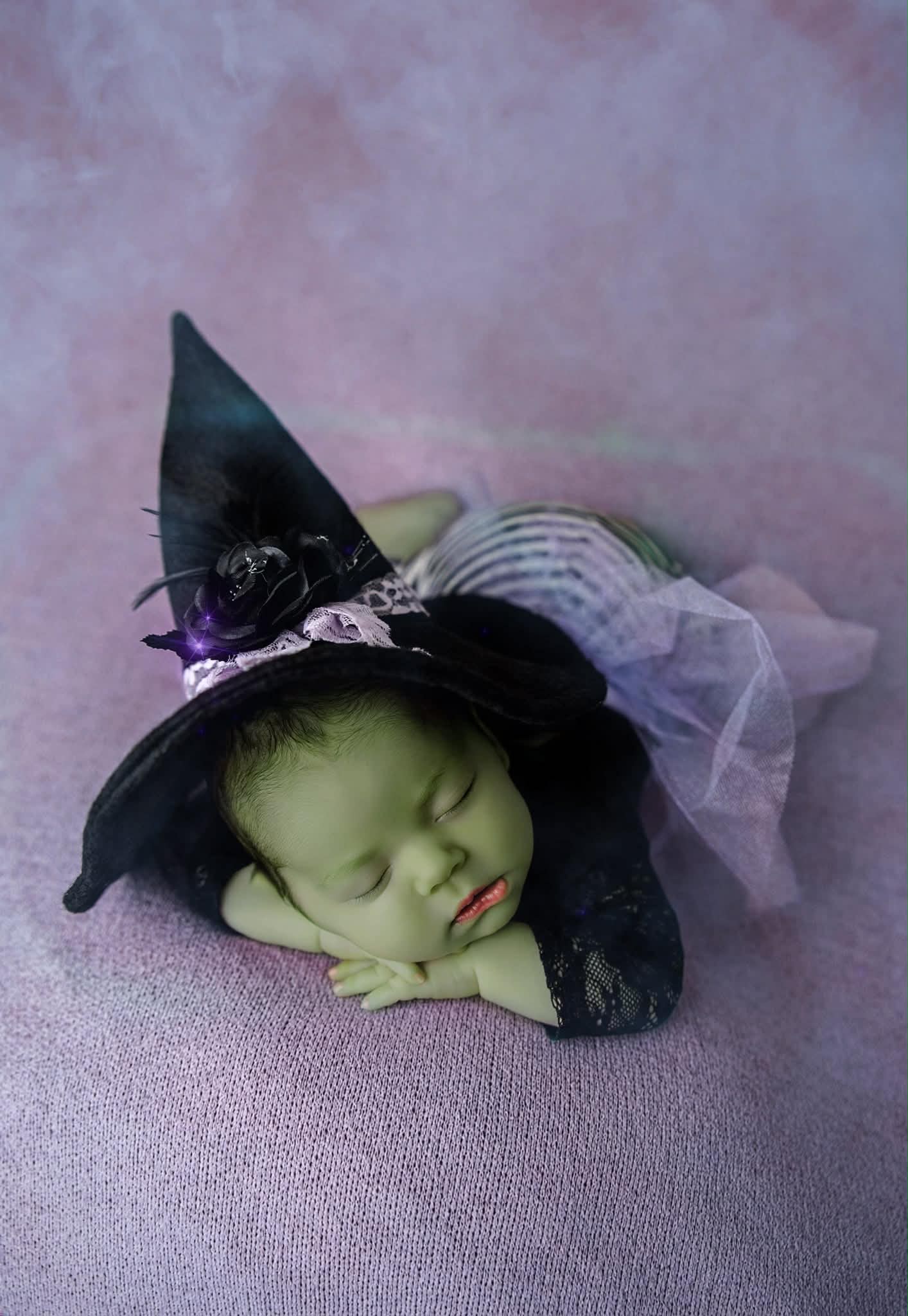 Newborn Witch, Halloween Props, Hat and outfit