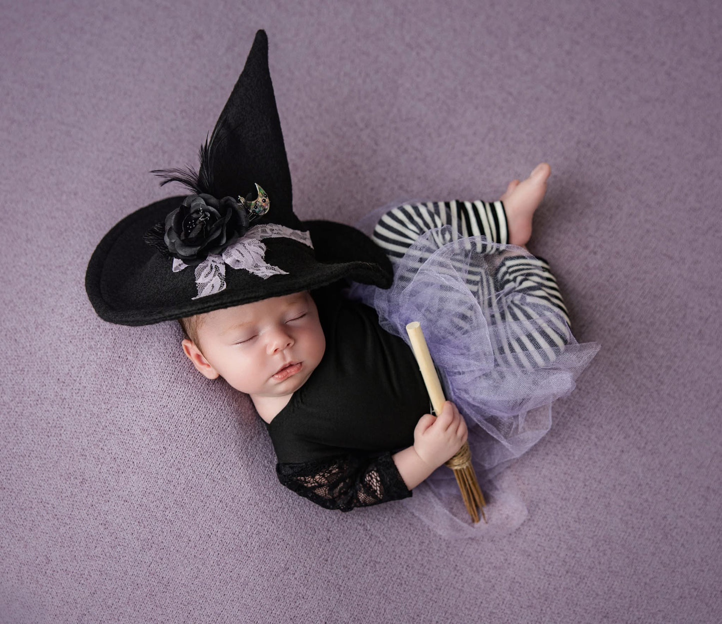 Newborn Witch, Halloween Props, Hat and outfit