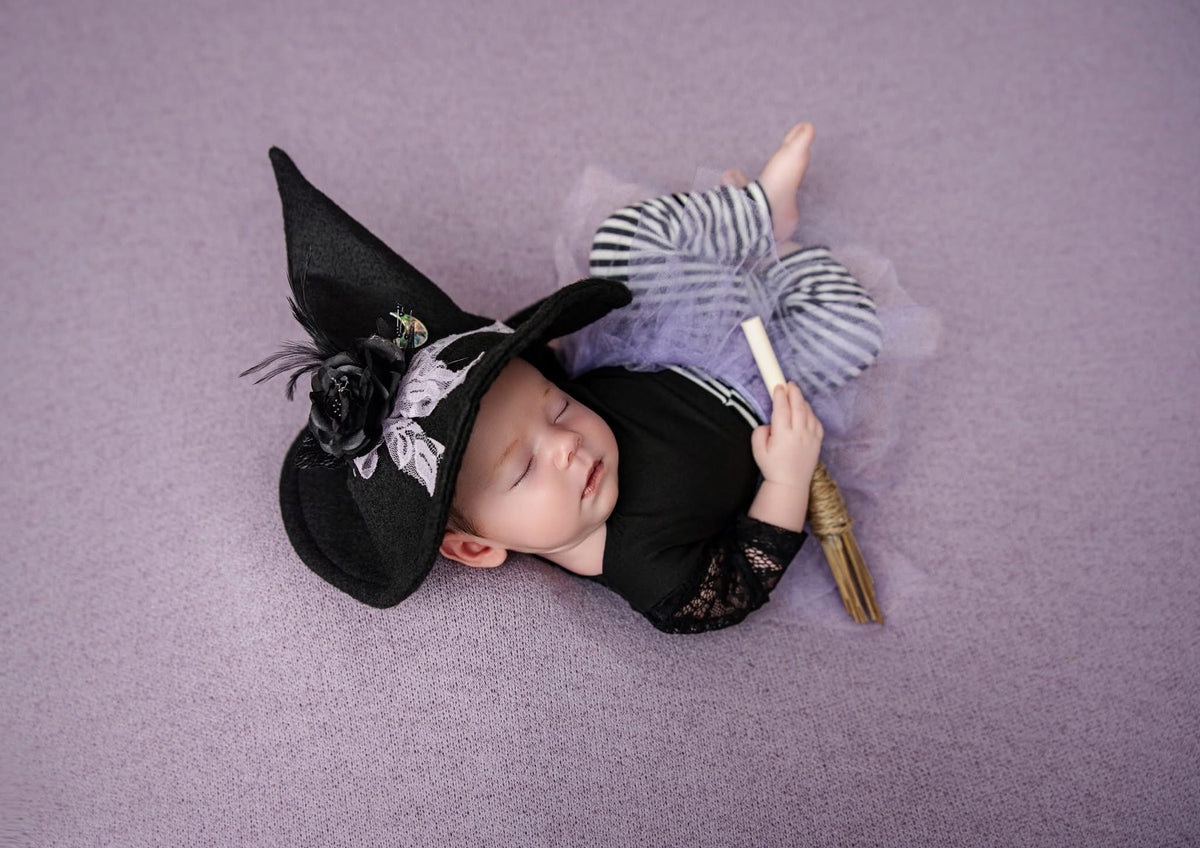 Newborn Witch, Halloween Props, Hat and outfit