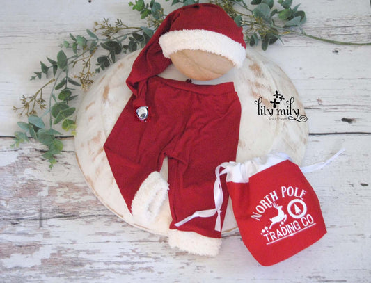 Newborn Santa Set, Santa Bag