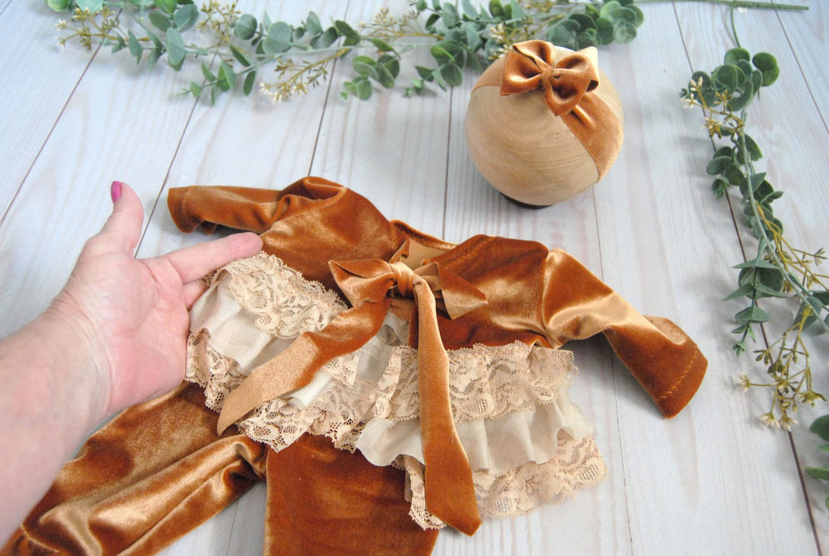 Newborn Velvet Bronze outfit | soft and stretchy