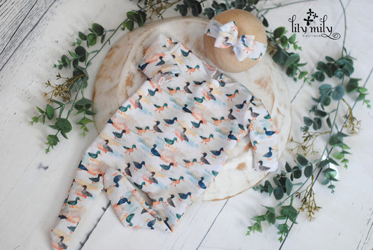 Mallard Duck Pajamas, Overalls, Photo Prop