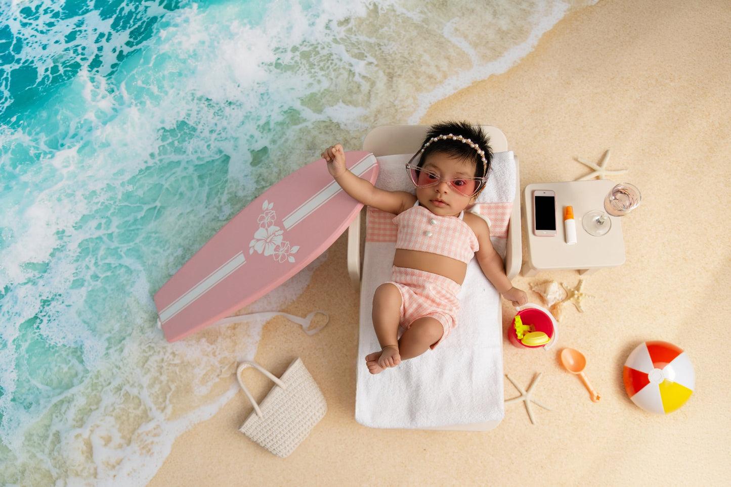 Sun Bed, Surfboards, Newborn Photo Prop, Handmade, Solid Wood, lounger, Pool Side, Beach Chair, T